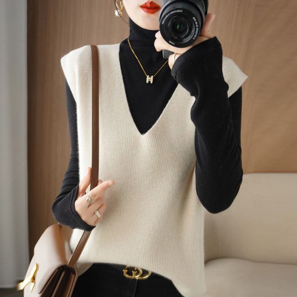 women's vests 3917 autumn winter women's knitted vest sleeveless knit vest female warm waistcoat knitted pullovers vest sweater ko, Black;white
women's vests 3917 autumn winter women's knitted vest sleeveless knit vest female warm waistcoat knitted pullovers vest sweater ko, Black;white