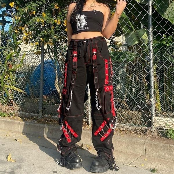 women's pants capris gothic punk hip hop harajuku baggy y2k cargo pant casual streetwear 90s wide leg retro low waist trousers 221007, Black;white
women's pants capris gothic punk hip hop harajuku baggy y2k cargo pant casual streetwear 90s wide leg retro low waist trousers 221007, Black;white