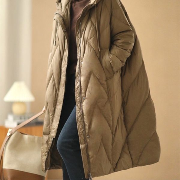 women's down parkas janveny women loose long coat 90% white duck down jacket women winter female overcoat winter hooded puffer feather, Black
women's down parkas janveny women loose long coat 90% white duck down jacket women winter female overcoat winter hooded puffer feather, Black