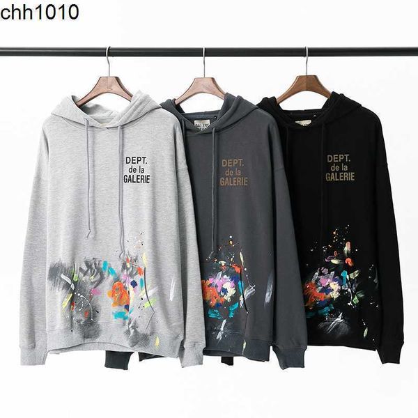 galleryes dept classics hand painted graffiti splashing old letters printed men's and women's casual pullover, Black
galleryes dept classics hand painted graffiti splashing old letters printed men's and women's casual pullover, Black
