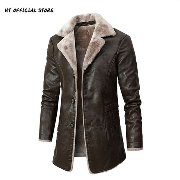 men's leather faux pu jacket men long style solid streetwear fleece casual mens clothing porckets breasted coat outwear 221006, Black
men's leather faux pu jacket men long style solid streetwear fleece casual mens clothing porckets breasted coat outwear 221006, Black