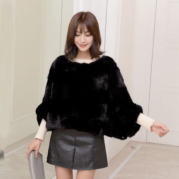 women's fur faux 100 real mink shawl natural genuine coat oversized women ksr622 221006, Black
women's fur faux 100 real mink shawl natural genuine coat oversized women ksr622 221006, Black