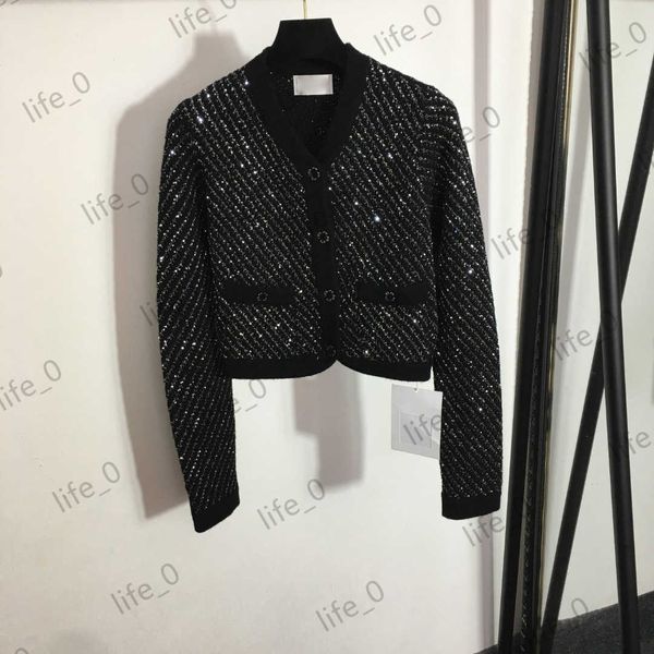 womens sweater designer cardigan sequins decoration petals buttons short knitwear cardigans casual commuting style fashion women sweaters, White;black
womens sweater designer cardigan sequins decoration petals buttons short knitwear cardigans casual commuting style fashion women sweaters, White;black