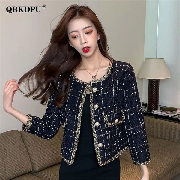 womens jackets vintage tweed cropped jacket women spring elegant round neck single breasted plaid coat small fragrance style korean outerwea, Black;brown
womens jackets vintage tweed cropped jacket women spring elegant round neck single breasted plaid coat small fragrance style korean outerwea, Black;brown