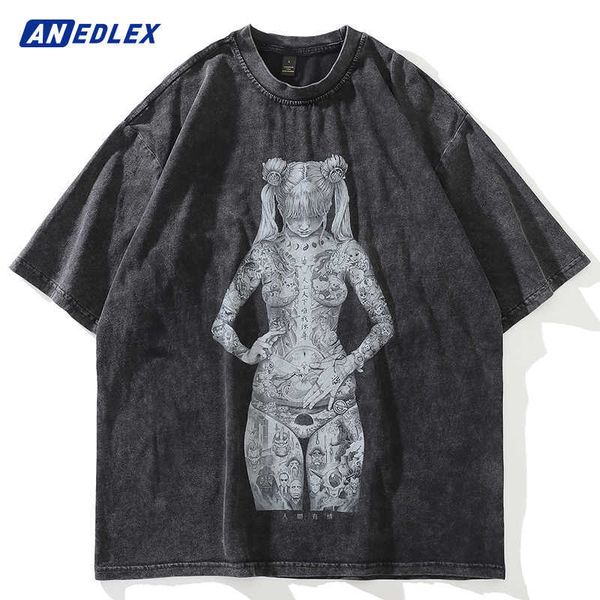 men's t-shirts 2022 men washed t shirt hip hop streetwear japanese cartoon tattoo girl graphic t-shirt vintage cotton short sleeve tsh, White;black
men's t-shirts 2022 men washed t shirt hip hop streetwear japanese cartoon tattoo girl graphic t-shirt vintage cotton short sleeve tsh, White;black