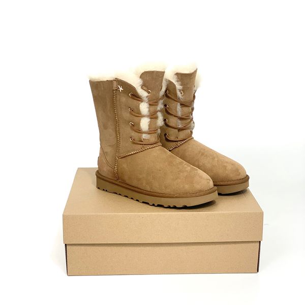 lace-up warm snow boot designer woman australian boots wool fur on leather martin booties fluffy mule bottes shoes, Black
lace-up warm snow boot designer woman australian boots wool fur on leather martin booties fluffy mule bottes shoes, Black