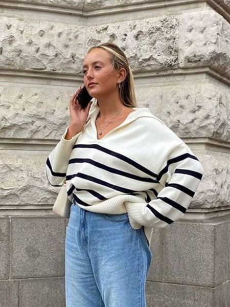 women's knits tees ladies autumn winter sweater women striped oversize loose warm soft pullover casual knitted jumper chic women sweate, White
women's knits tees ladies autumn winter sweater women striped oversize loose warm soft pullover casual knitted jumper chic women sweate, White