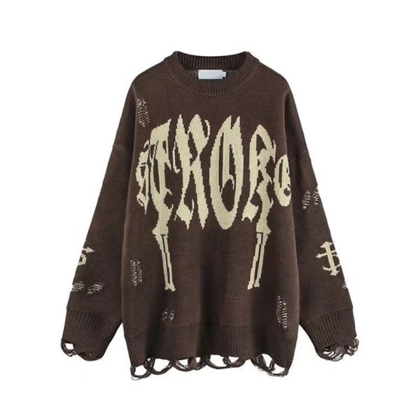 women's sweaters vintage alphabet jacquard women autumn style lazy wind tassel hole couple pullover ins street trend loose 221007, White;black
women's sweaters vintage alphabet jacquard women autumn style lazy wind tassel hole couple pullover ins street trend loose 221007, White;black