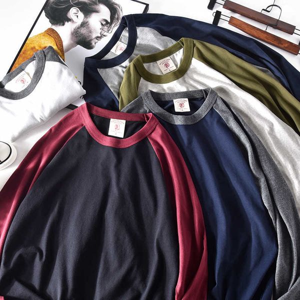 men's t-shirts 2021 autumn new men's fashion simple long sleeve o-neck cotton solid color stitching t-shirt washed old loose casua, White;black
men's t-shirts 2021 autumn new men's fashion simple long sleeve o-neck cotton solid color stitching t-shirt washed old loose casua, White;black