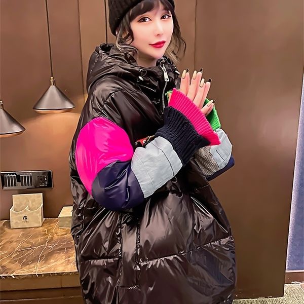women's down parkas street short coat hooded down parka women's winter fashion patchwork long sleeve jacket female autumn jackets, Black
women's down parkas street short coat hooded down parka women's winter fashion patchwork long sleeve jacket female autumn jackets, Black