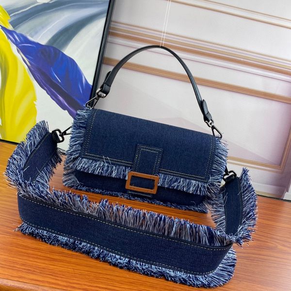 fashion week new denim french stick bag tassel one shoulder cross body portable splicing armpit small square bag flap mailman bag
fashion week new denim french stick bag tassel one shoulder cross body portable splicing armpit small square bag flap mailman bag