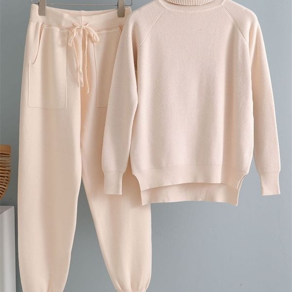 women's two piece pants men's tracksuits 2 pieces set women knitted tracksuit turtleneck sweater carrot jogging pants pullover chi, White
women's two piece pants men's tracksuits 2 pieces set women knitted tracksuit turtleneck sweater carrot jogging pants pullover chi, White