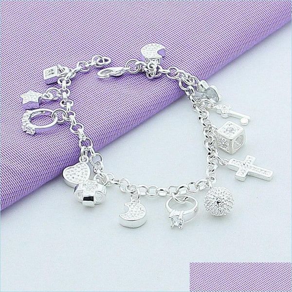 charm bracelets 925 sterling sier moon heart lock cross bracelet for men woman charm wedding engagement party fashion jewelry 1280 t2 dhv6u, Golden;silver
charm bracelets 925 sterling sier moon heart lock cross bracelet for men woman charm wedding engagement party fashion jewelry 1280 t2 dhv6u, Golden;silver