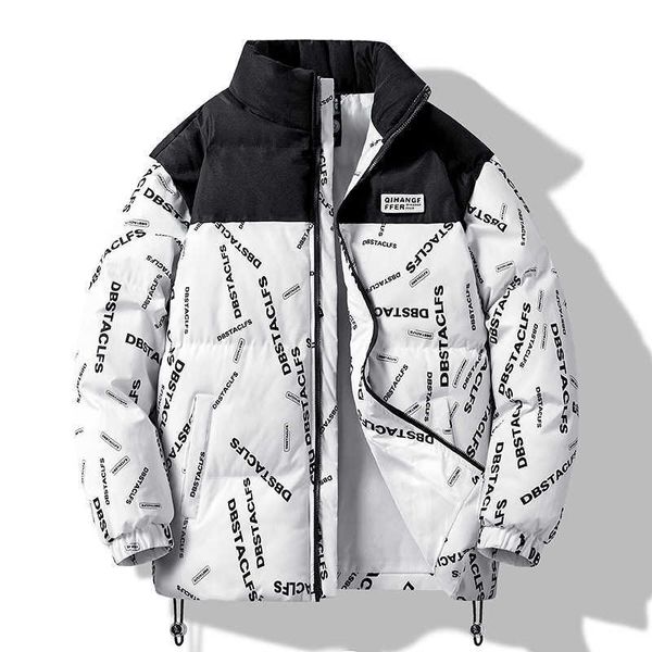 men's down parkas autumn and winter parka men's thickened down padded jacket ins tide brand letter printing casual stitching jacke, Black
men's down parkas autumn and winter parka men's thickened down padded jacket ins tide brand letter printing casual stitching jacke, Black