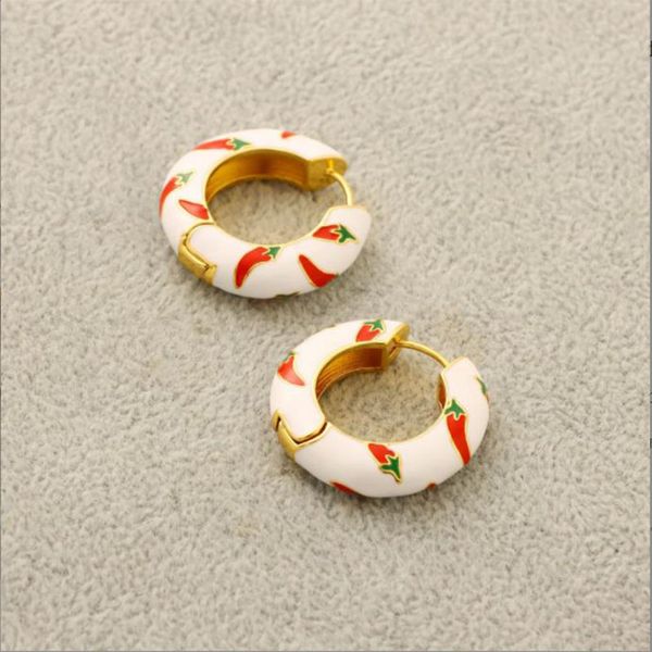 2022 new huggie minority design minimalism red pepper pattern gold temperament earrings enamel glaze fashion, Golden;silver
2022 new huggie minority design minimalism red pepper pattern gold temperament earrings enamel glaze fashion, Golden;silver