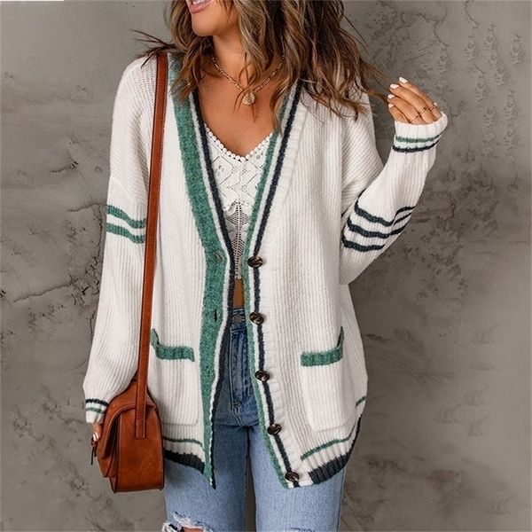 womens jackets autumn and winter striped contrasting color coat singlebreasted casual allmatch knitted womens cardigan 221007, Black;brown
womens jackets autumn and winter striped contrasting color coat singlebreasted casual allmatch knitted womens cardigan 221007, Black;brown