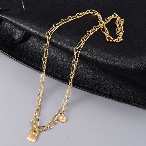 2022 new 18k gold pentdouble necklace layer winding square brand portrait necklace for women, Silver
2022 new 18k gold pentdouble necklace layer winding square brand portrait necklace for women, Silver