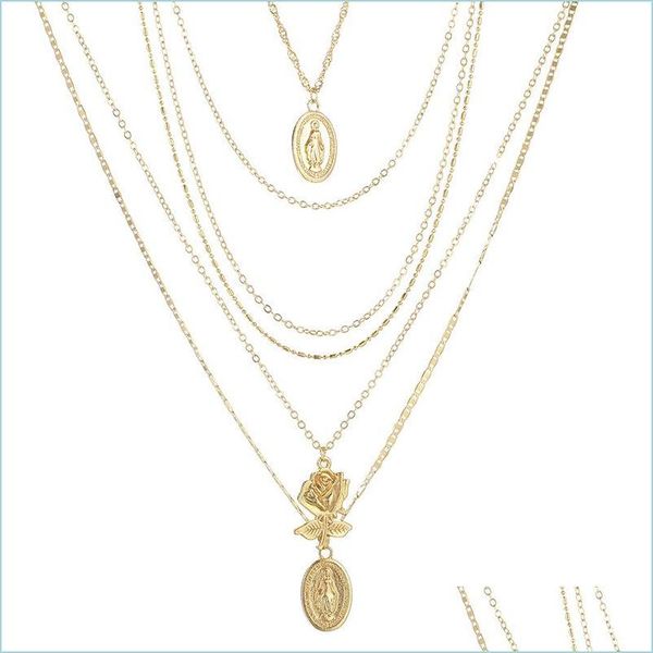pendant necklaces rose pendant charms mti-layer necklace with party jewelry charm choker for women fashion 149 r2 drop delivery 2021 dhykd, Silver
pendant necklaces rose pendant charms mti-layer necklace with party jewelry charm choker for women fashion 149 r2 drop delivery 2021 dhykd, Silver