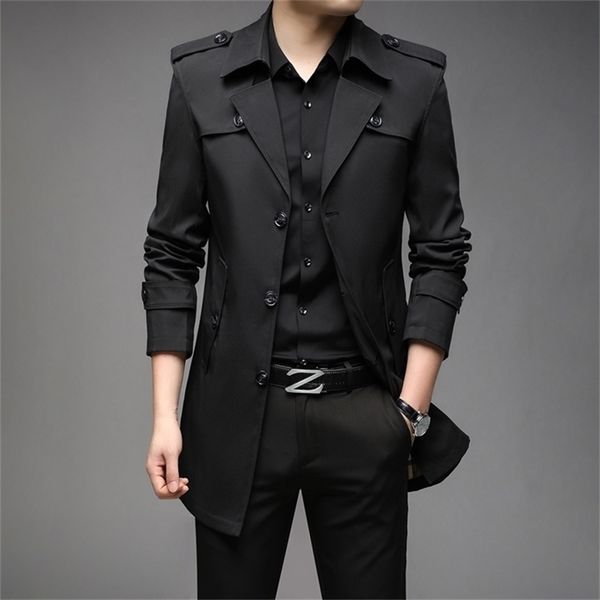 men's jackets spring men trench fashion england style long coats mens casual outerwear windbreaker brand clothing 221006, Black;brown
men's jackets spring men trench fashion england style long coats mens casual outerwear windbreaker brand clothing 221006, Black;brown