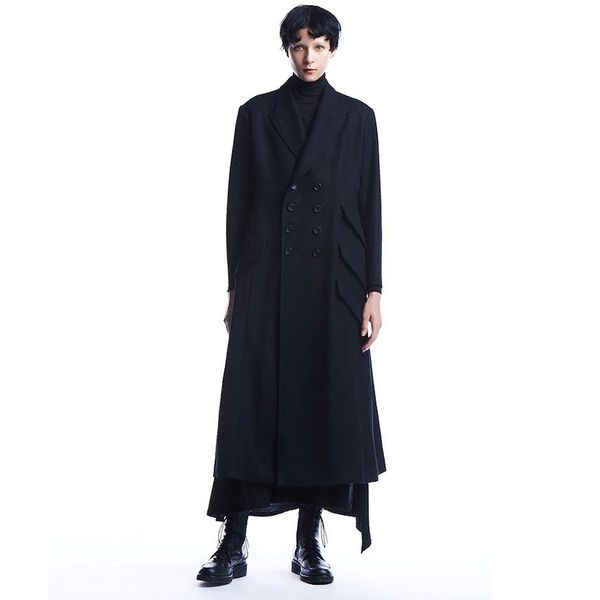 men blends loose long woolen coat autumn and winter fashion super double breasted fashionable versatile 221007, Black
men blends loose long woolen coat autumn and winter fashion super double breasted fashionable versatile 221007, Black