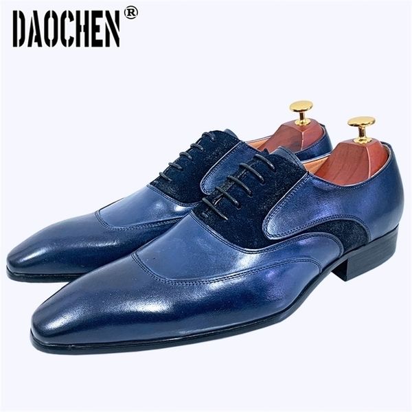 dress shoes luxury brand men oxford blue black lace up pointed suede patchwork prints genuine leather for 221006
dress shoes luxury brand men oxford blue black lace up pointed suede patchwork prints genuine leather for 221006