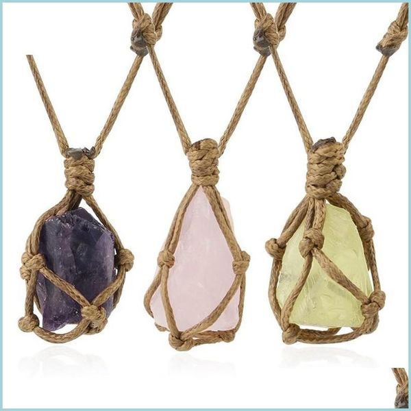 pendant necklaces natural stone rope wrap necklace irregar crystal quartz healing pendant necklaces adjustable women vintage jewelry dhudd, Silver
pendant necklaces natural stone rope wrap necklace irregar crystal quartz healing pendant necklaces adjustable women vintage jewelry dhudd, Silver