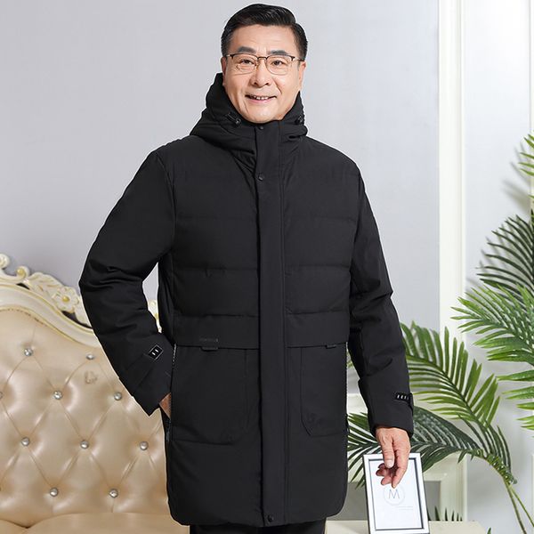 men's down parkas brand winter down coat men parka casual zipper hooded outwear warm middleaged men winter coat thick down jacket 22100, Black
men's down parkas brand winter down coat men parka casual zipper hooded outwear warm middleaged men winter coat thick down jacket 22100, Black
