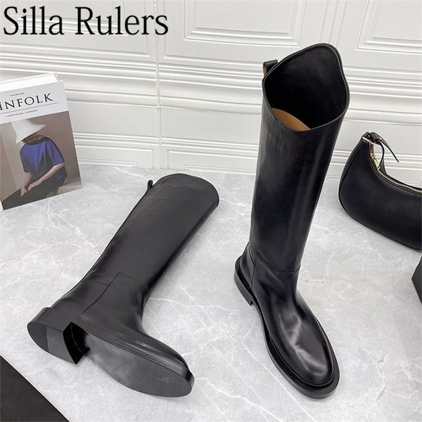 boots black genuine leather knight women round toe knee high woman slip on motorcycle mujer 221006
boots black genuine leather knight women round toe knee high woman slip on motorcycle mujer 221006