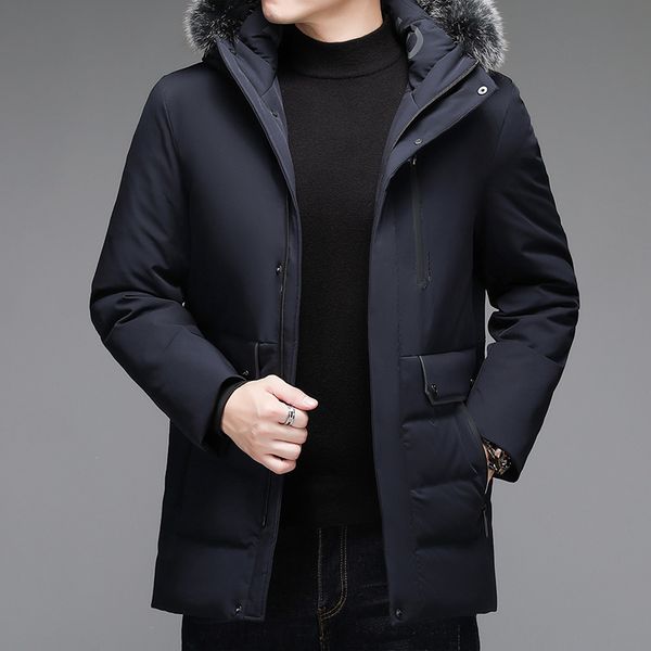 men's down parkas black winter jacket men's smart casual 90 white duck down brand down jacket with fur hood detachable 221006
men's down parkas black winter jacket men's smart casual 90 white duck down brand down jacket with fur hood detachable 221006