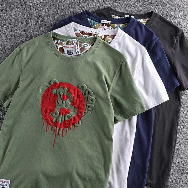 men's t-shirts summer new short sleeve o-neck embossed printed t-shirt men's fashion retro cotton washed old loose couples casual, White;black
men's t-shirts summer new short sleeve o-neck embossed printed t-shirt men's fashion retro cotton washed old loose couples casual, White;black