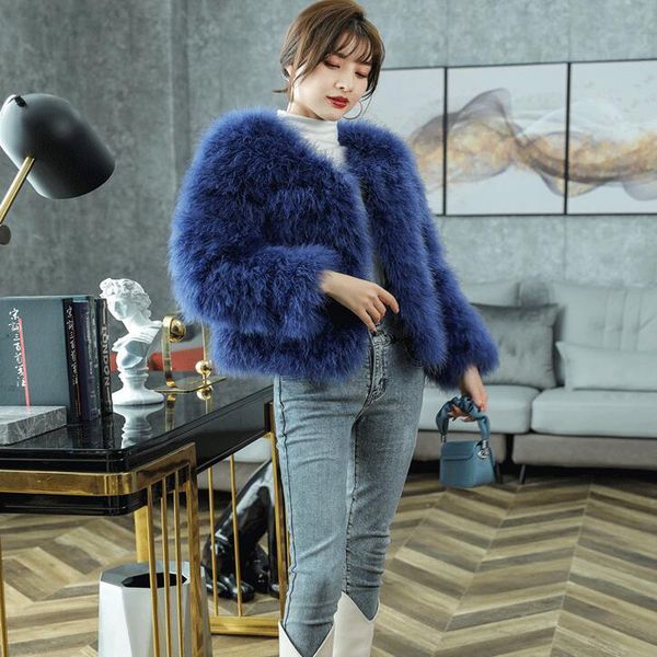 women's fur faux knitted coat made of real ostrich feather natural factory direct turkey waistcoat wsr114 221006, Black
women's fur faux knitted coat made of real ostrich feather natural factory direct turkey waistcoat wsr114 221006, Black