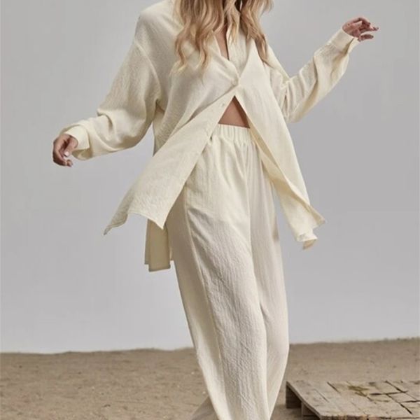 women's two piece pants men's tracksuits causal loose women trouser suits long sleeve shirt with high wasit pants 2 piece sets spr, White
women's two piece pants men's tracksuits causal loose women trouser suits long sleeve shirt with high wasit pants 2 piece sets spr, White