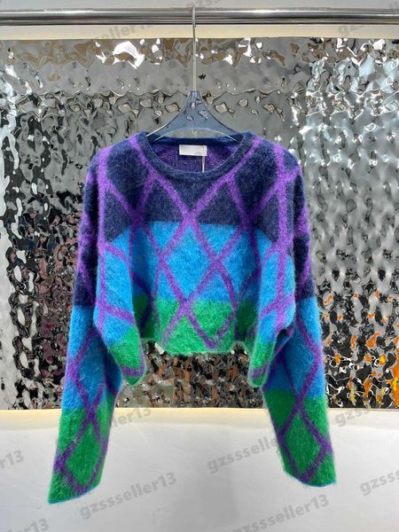 designer womens sweater mohair lazy style women sweaters diamond gradient color design autumn round neck long sleeve women clothing 0912, White;black
designer womens sweater mohair lazy style women sweaters diamond gradient color design autumn round neck long sleeve women clothing 0912, White;black