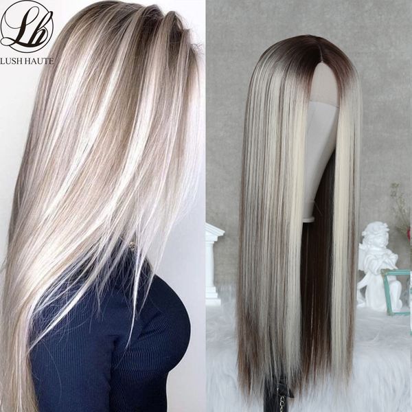 ash blonde straight lace wig highlight wig ombre blonde synthetic hair wig middlet part lace wigs for women long straight hairfactory direct, Black
ash blonde straight lace wig highlight wig ombre blonde synthetic hair wig middlet part lace wigs for women long straight hairfactory direct, Black