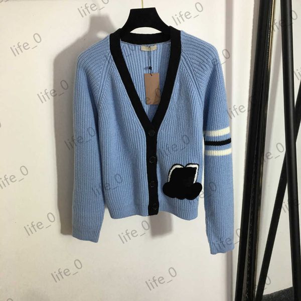 womens sweater designer cardigan striped long sleeve trim logo printed v-neck single button knitwear cardigans fashion women sweaters, White;black
womens sweater designer cardigan striped long sleeve trim logo printed v-neck single button knitwear cardigans fashion women sweaters, White;black