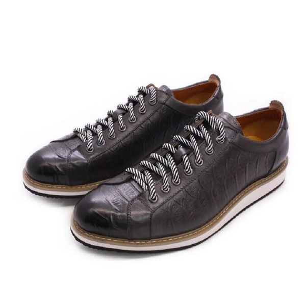 classic mens casual shoes genuine leather lace-up fashion sneakers alligator print street travel flat shoes for men da03, Black
classic mens casual shoes genuine leather lace-up fashion sneakers alligator print street travel flat shoes for men da03, Black