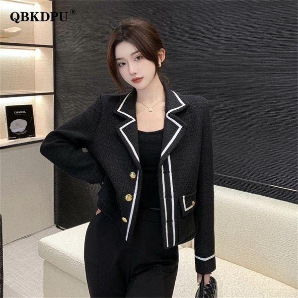 womens jackets spring fashion black tweed cropped blazer jacket women vintage single breasted elegant short coat luxury design veste femme 2, Black;brown
womens jackets spring fashion black tweed cropped blazer jacket women vintage single breasted elegant short coat luxury design veste femme 2, Black;brown