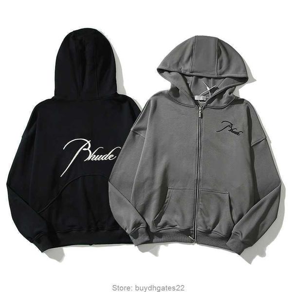 fashion brand rhude bullet zipper letter embroidered hoodie 2022 spring autumn trend men's women's coat, Black
fashion brand rhude bullet zipper letter embroidered hoodie 2022 spring autumn trend men's women's coat, Black