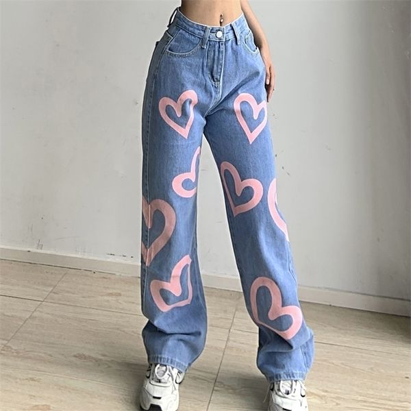 women's jeans sunny y.j. brown baggy girl women heart print aesthetic vintage 90s streetwear denim trousers low waist straight pants 22, Blue
women's jeans sunny y.j. brown baggy girl women heart print aesthetic vintage 90s streetwear denim trousers low waist straight pants 22, Blue