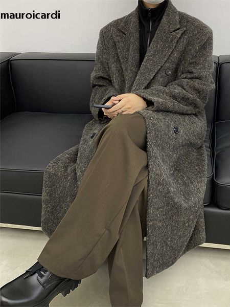 men's fur faux fur mauroicardi autumn winter long loose casual warm soft woolen trench coat men double breasted wool overcoat korean fa, Black
men's fur faux fur mauroicardi autumn winter long loose casual warm soft woolen trench coat men double breasted wool overcoat korean fa, Black