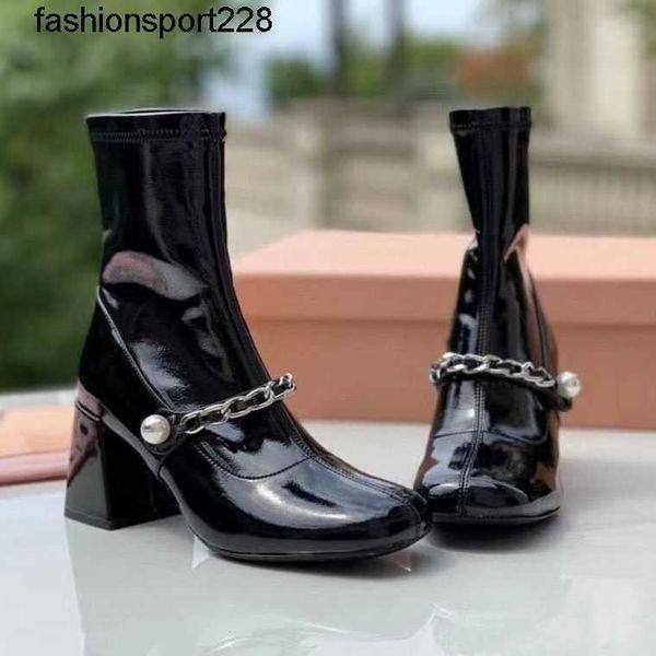designer boots miu fashion brand women small design round head autumn winter new style thick heel patent leather high heels slim boot, Black
designer boots miu fashion brand women small design round head autumn winter new style thick heel patent leather high heels slim boot, Black