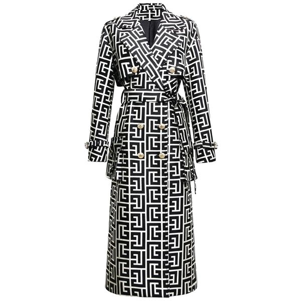 women's wool blends casual european and american print belted double-sided hepburn coat temperament high-end mid-length trench 221007, Black
women's wool blends casual european and american print belted double-sided hepburn coat temperament high-end mid-length trench 221007, Black