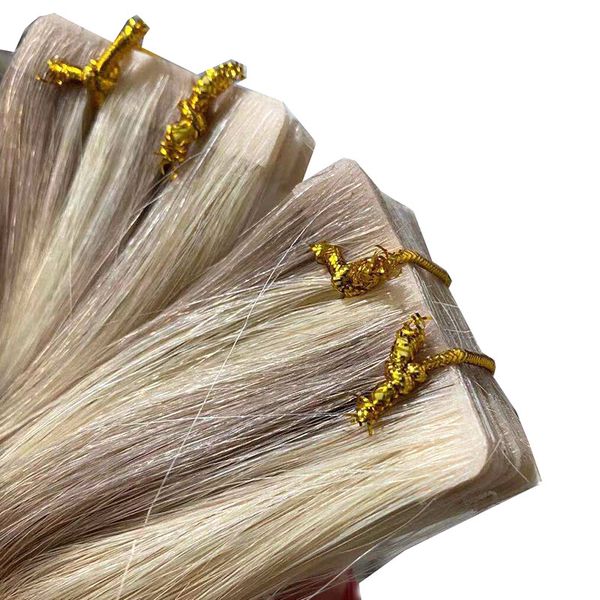 genius quality injection human hair extensions natural thickness original raw virgin remy hair 200g/80pcs invisible skin wefts pu tape onhai, Black