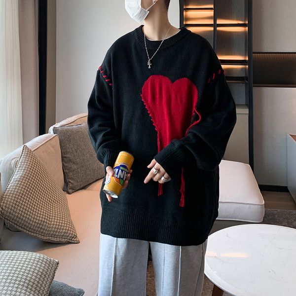 men's sweaters harajuku large love suture knitted pullovers fashionable colorblock men ovesize caual warm knitwear autumn 221008, White;black
men's sweaters harajuku large love suture knitted pullovers fashionable colorblock men ovesize caual warm knitwear autumn 221008, White;black