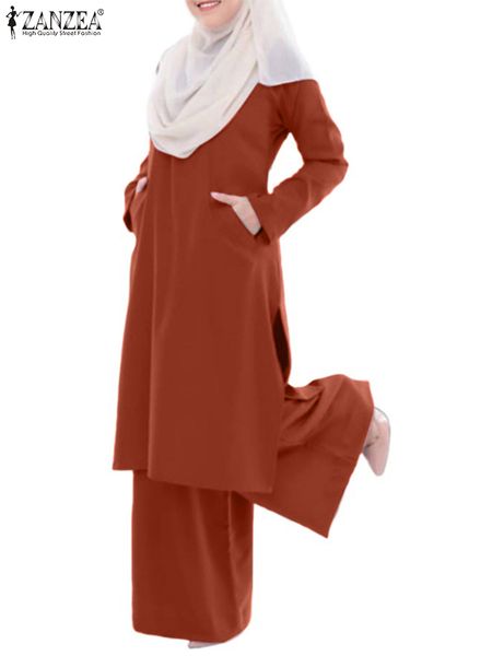 ethnic clothing women long sleeved o neck ruffles abaya kaftan blouse zanzea spring solid muslim suit elegant elastic pockets wide leg pant, Red
ethnic clothing women long sleeved o neck ruffles abaya kaftan blouse zanzea spring solid muslim suit elegant elastic pockets wide leg pant, Red