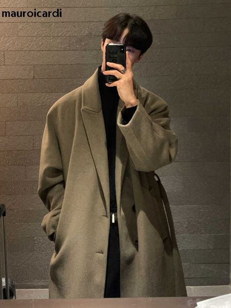 men's fur faux fur mauroicardi autumn winter long loose casual black brown warm soft woolen trench coat men double breasted korean fash
men's fur faux fur mauroicardi autumn winter long loose casual black brown warm soft woolen trench coat men double breasted korean fash