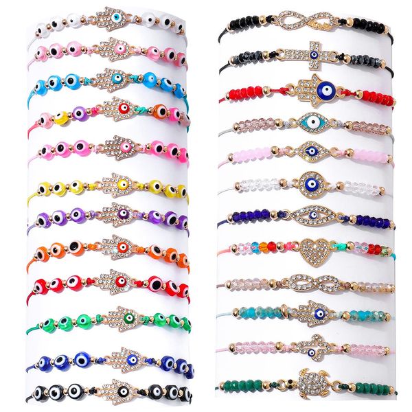 12pcs set colorful evil eye lucky knot bracelet set handmade glass enamel beaded for women gilrs men wish card friendship jewelry, Black
12pcs set colorful evil eye lucky knot bracelet set handmade glass enamel beaded for women gilrs men wish card friendship jewelry, Black