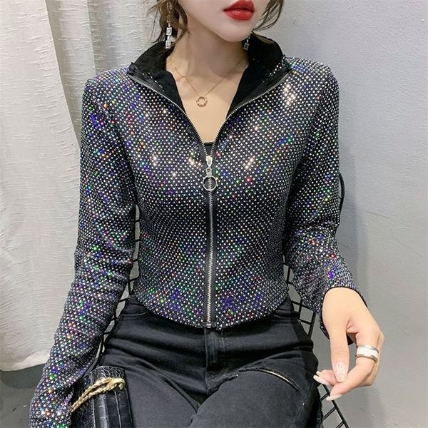women's jackets autumn women glitter sequined short female fashion long sleeve design sense bottoming shirt 221007, Black;brown
women's jackets autumn women glitter sequined short female fashion long sleeve design sense bottoming shirt 221007, Black;brown