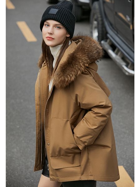 women s down parkas amii minimalism winter warm jacket women parka coats raccoon fur collar hooded pocket loose woman jackets 12141101 22100, Black
women s down parkas amii minimalism winter warm jacket women parka coats raccoon fur collar hooded pocket loose woman jackets 12141101 22100, Black