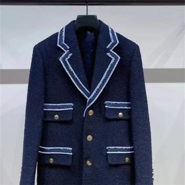 womens jackets autumn winter lapel striped contrast color button pocket tweed women long sleeve suit coat blazer 221007, Black;brown
womens jackets autumn winter lapel striped contrast color button pocket tweed women long sleeve suit coat blazer 221007, Black;brown
